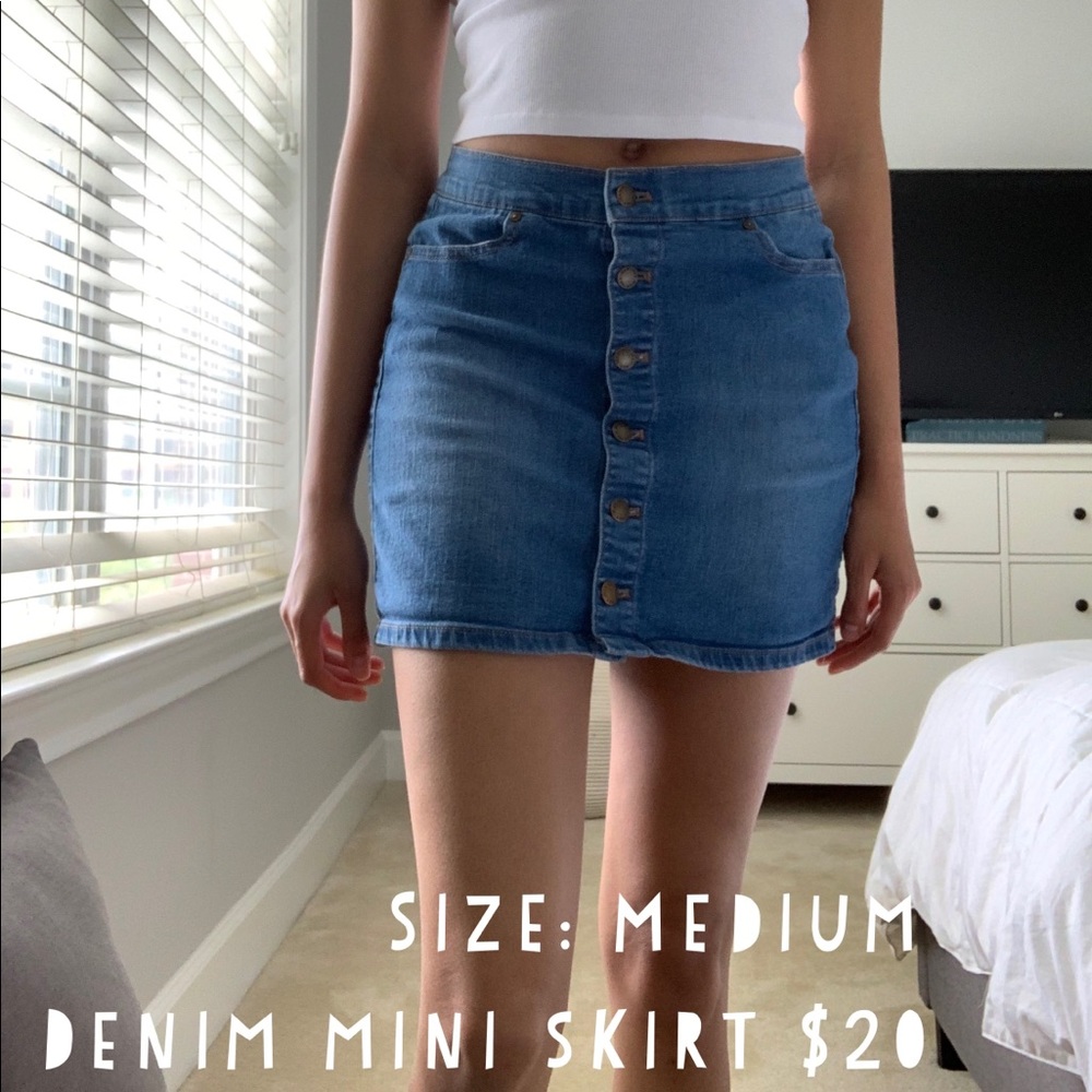 Blue jean mini skirt